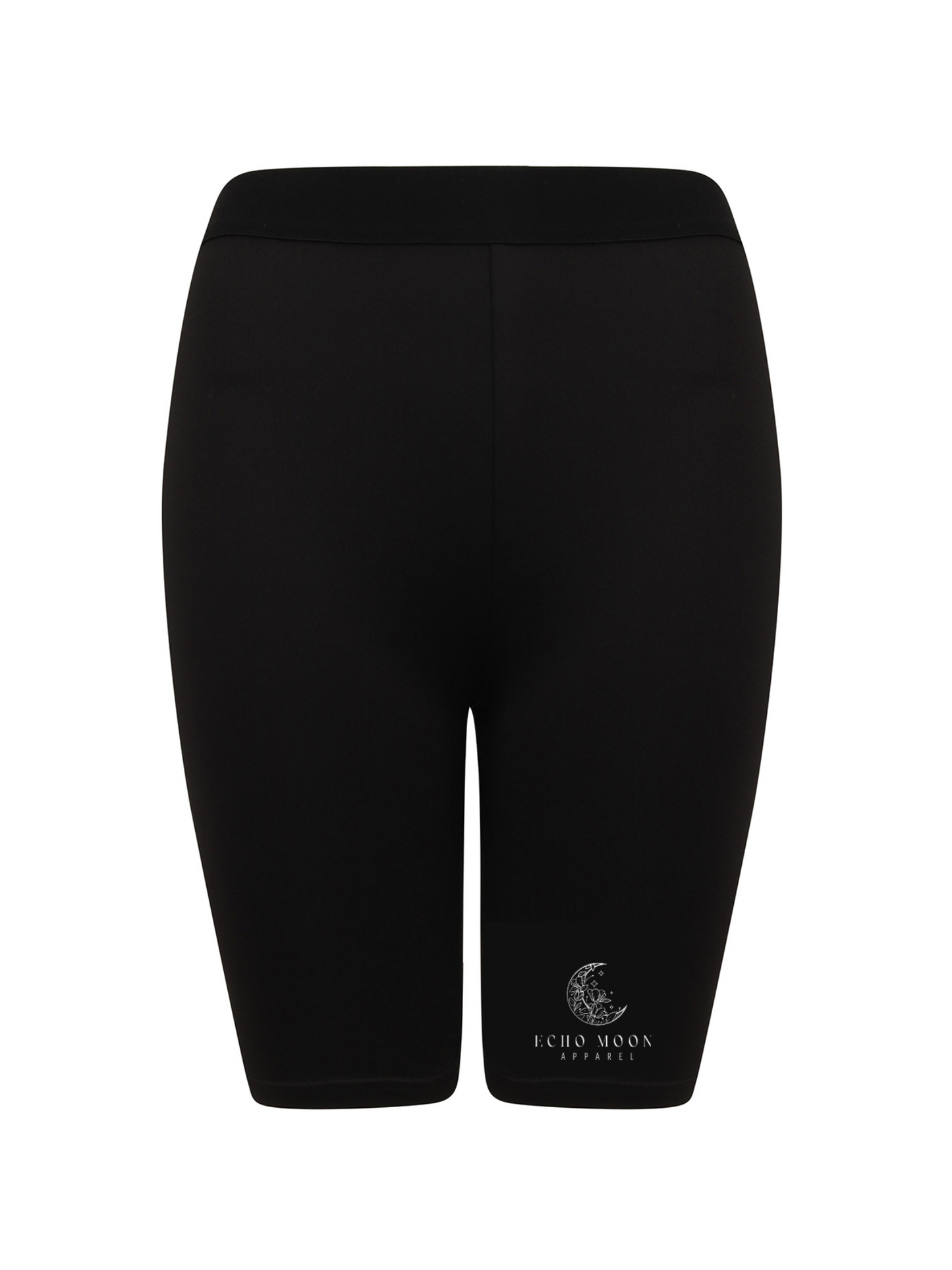 Echo Moon Apparel black women’s cycling shorts front side