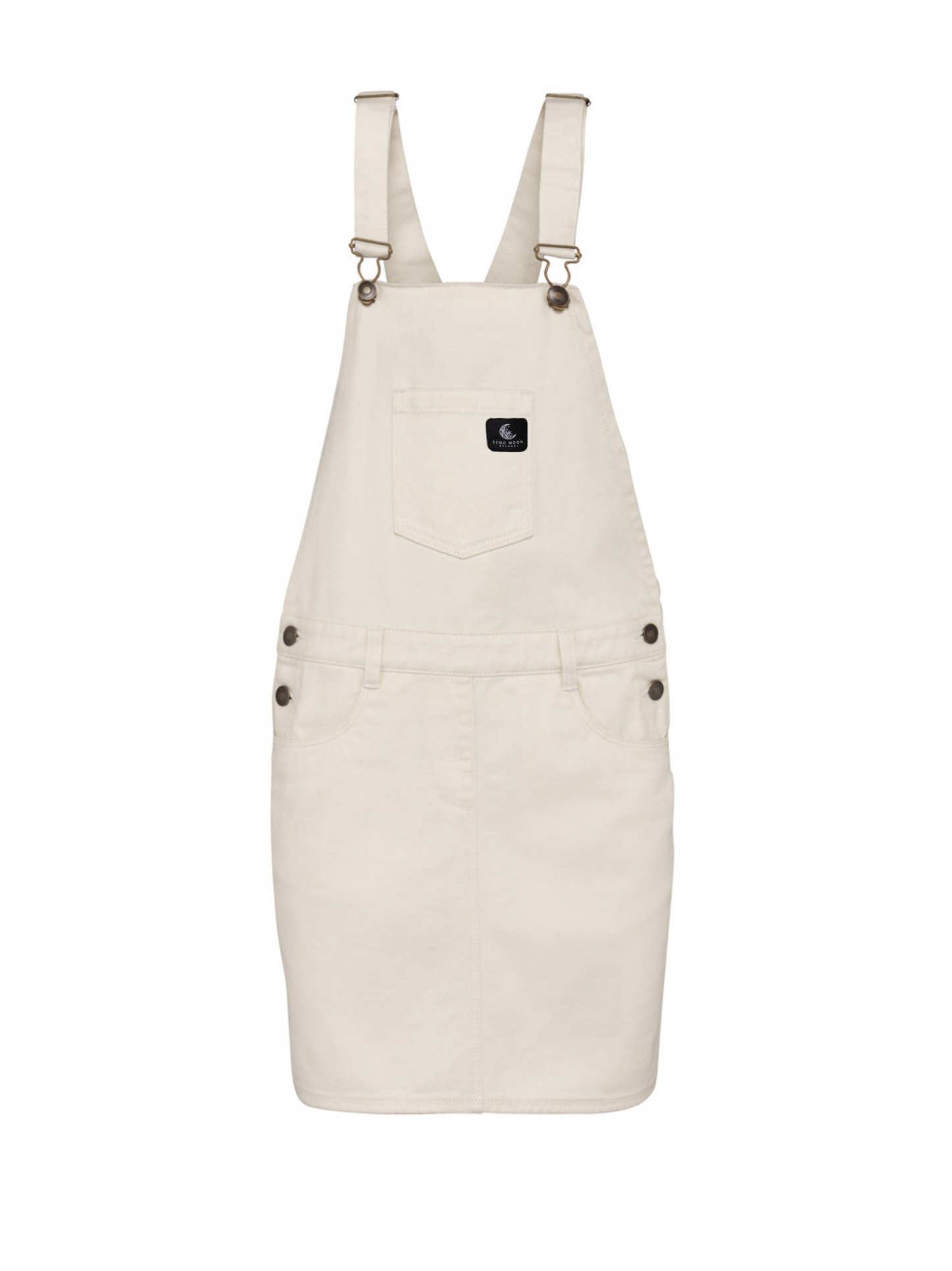 Echo Moon Apparel Ivory Dungaree Dress PETA approved Vegan 100% Organic Cotton
