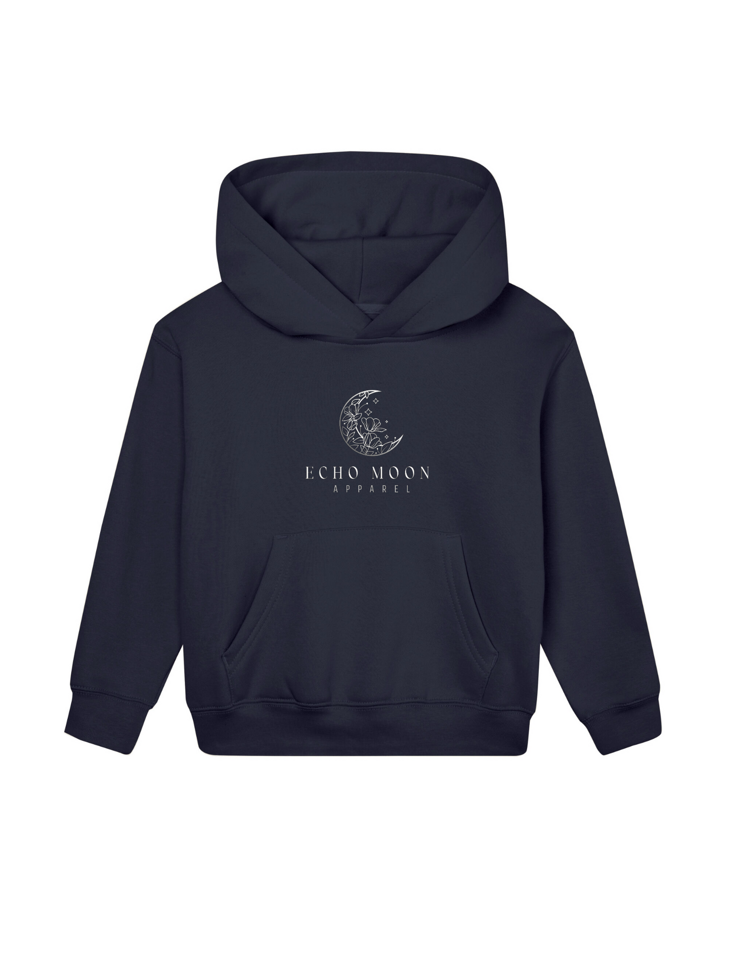 Echo Moon Apparel black kids hoodie front side