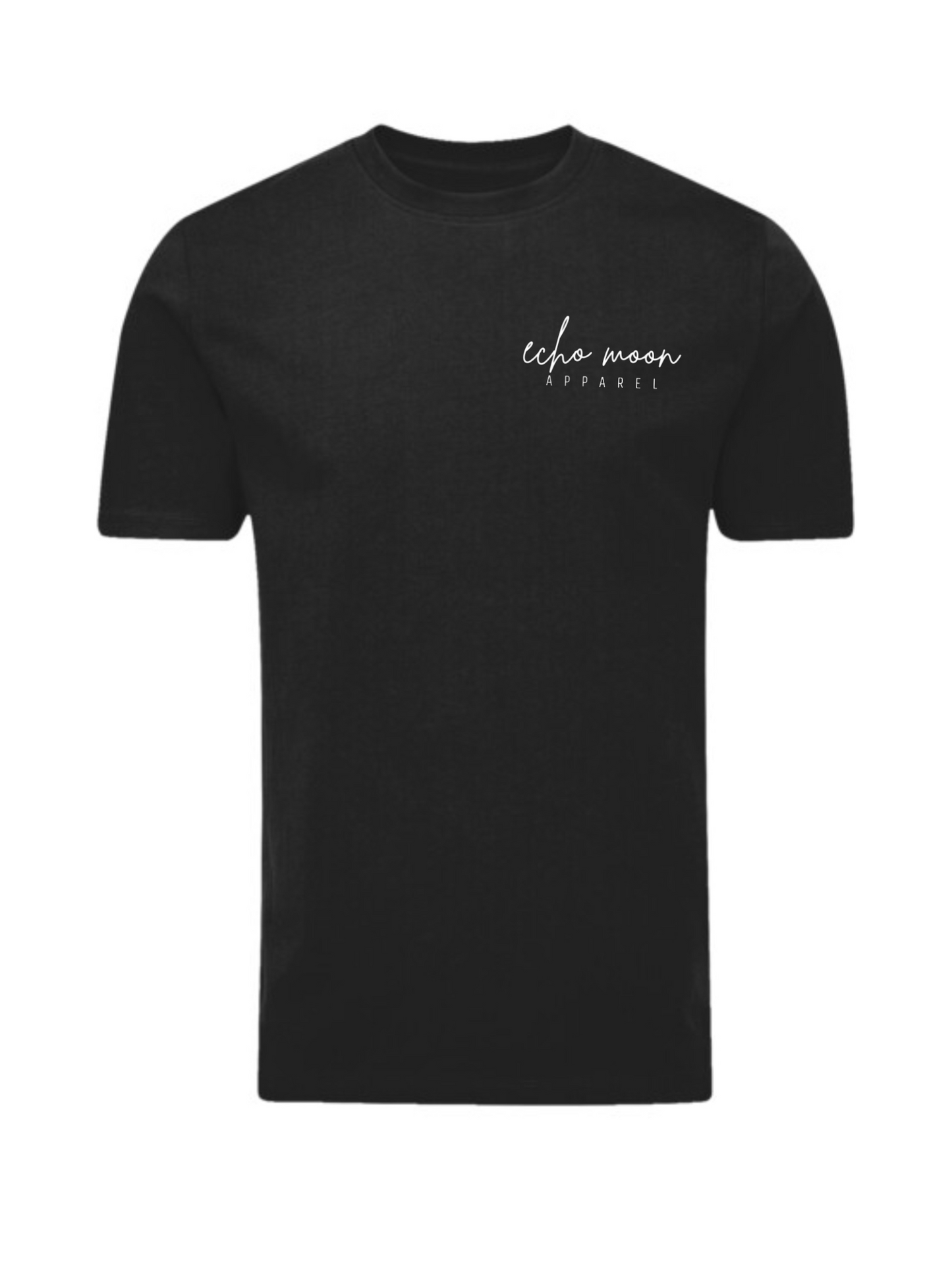 Echo Moon Apparel black Unalome t-shirt 100% organic cotton front side