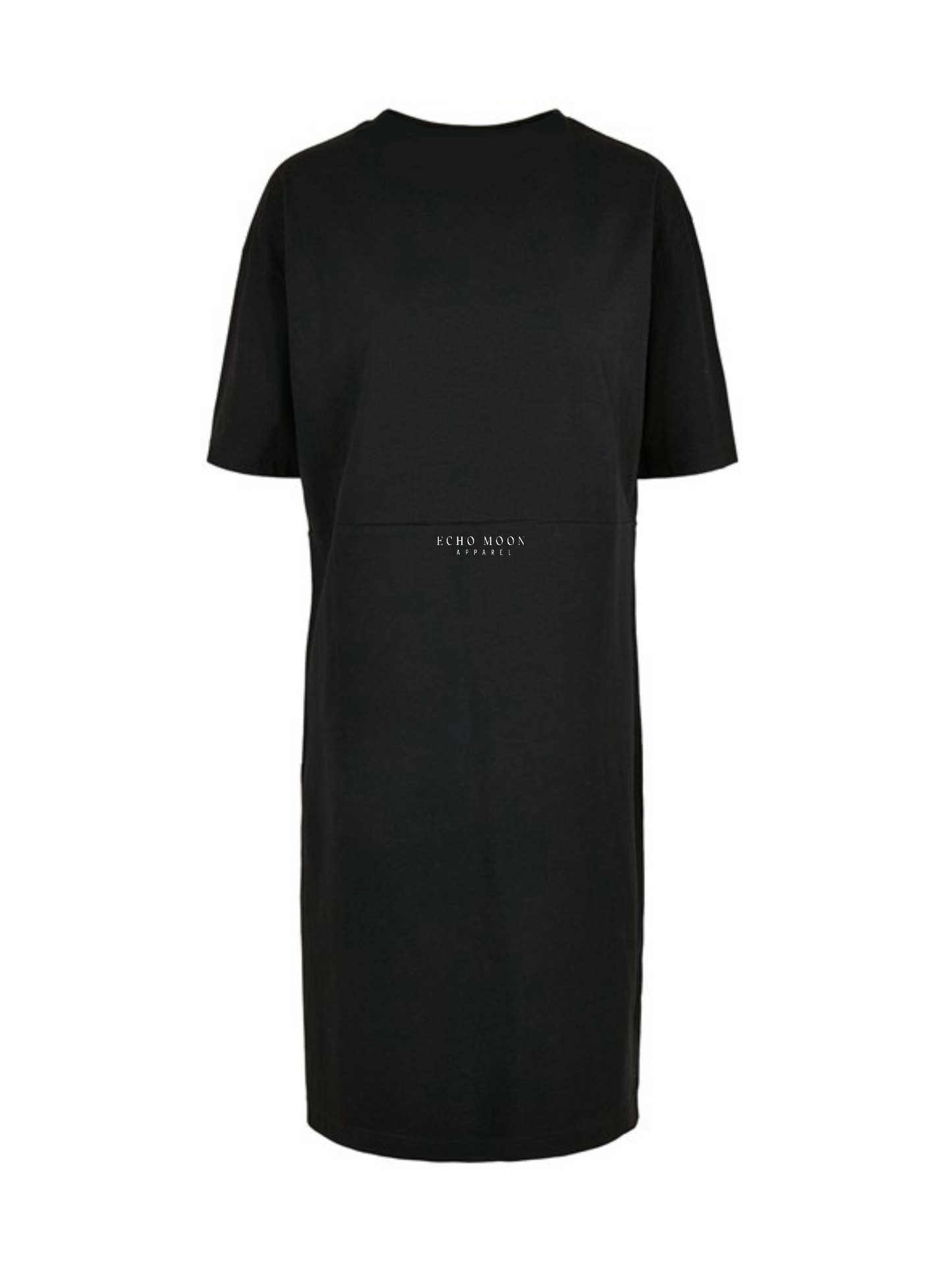 Echo Moon Apparel black Unalome t-shirt dress front side