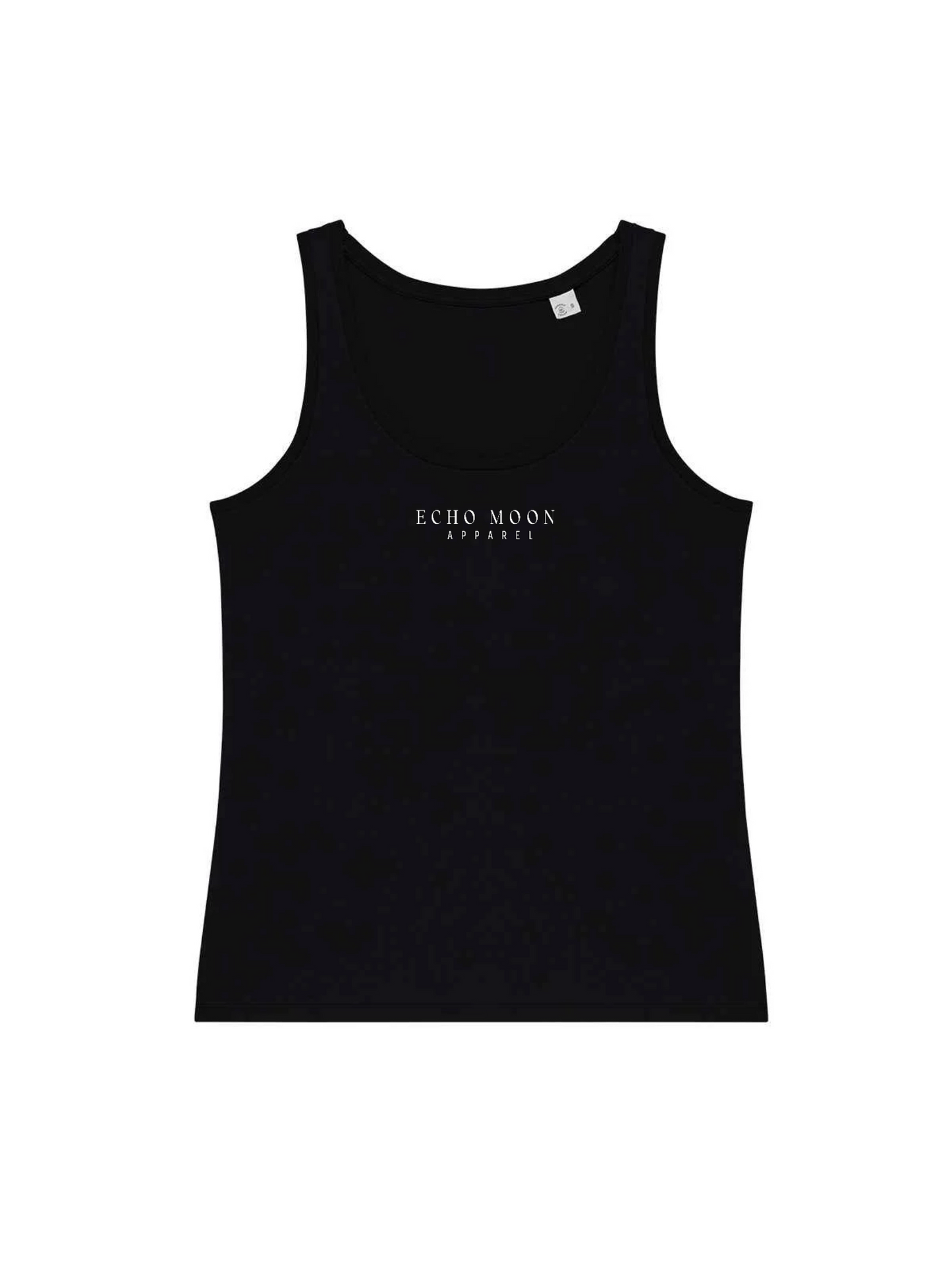 Echo Moon Apparel Black Women's Tank Top 100% Organic cotton eve vegan