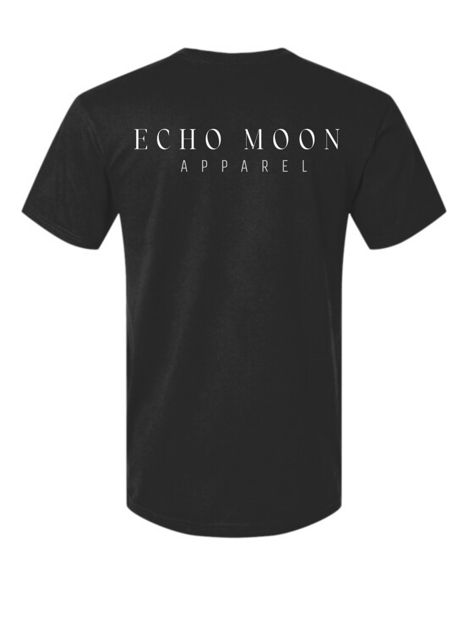 Echo Moon Apparel black OG unisex t-shirt 100% organic cotton back side