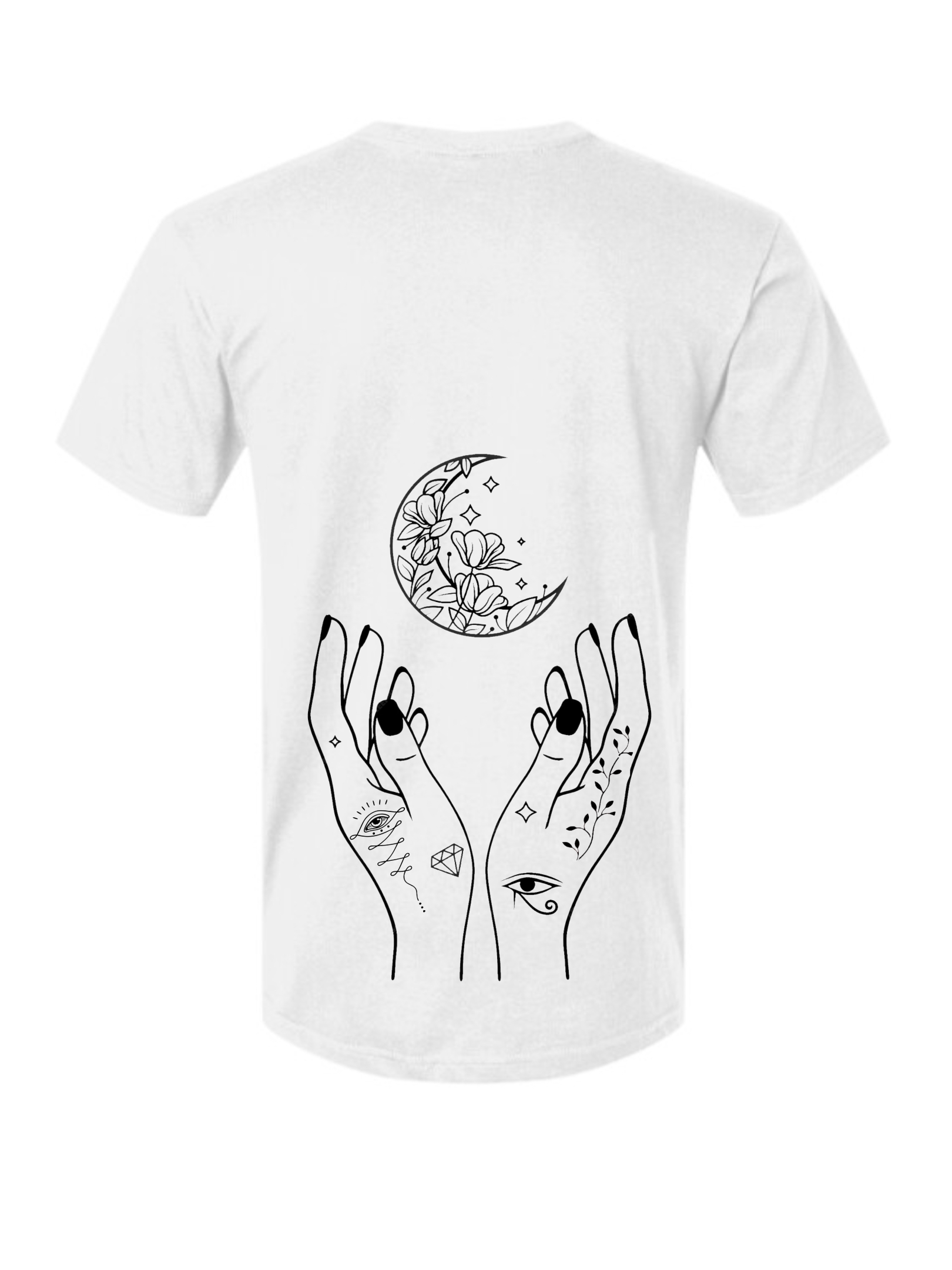 Echo Moon Apparel white reverence t-shirt 100% organic cotton front side